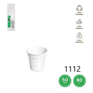 Gobelet jetable blanc 80cc, gamme de produits Vosos - Product Image 3