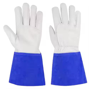 Gants de soudage TIG en cuir pleine fleur haute performance, résistants à la chaleur, flexibles, robustes, 7 oz - Product Image 6