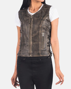 Veste Courte Sans Manches Femme en Modal Bordeaux Style Motard Respirante Coupe-Vent avec Poches – Collection Hiver – Grande Vente - Product Image 3