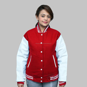 Veste universitaire de haute qualité pour hommes hiver chaud laine cuir style lycée fermeture à bouton broderie personnalisée baseball - Product Image 1