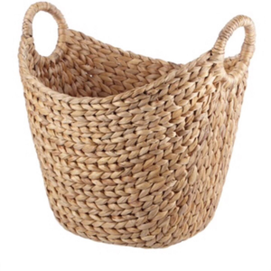 Best Seller Large Luxury Handwoven <b>Water</b> <b>Hyacinth</b> <b>Storage</b> <b>Basket</b> High Quality Circle Sustainable Handles Home Laundry Clothes - Product Image 1