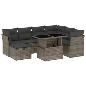 Conjunto de Sofás de Jardín en Ratán Sintético Gris Oscuro y Acero con Recubrimiento en Polvo, Muebles de Exterior Elegantes - Product Image 2