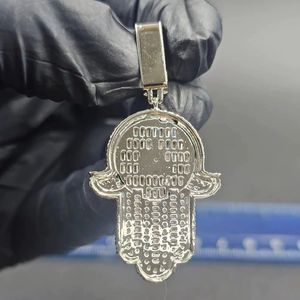 Collar con Colgante de Plata 925 Chapado en Oro, Diseño Elegante y Moderno con Corte Esmeralda, Estilo Hip Hop, para Hombre, Único y con Estilo - Product Image 4