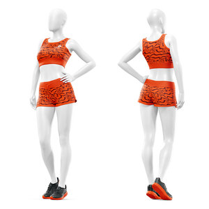 Conjunto Deportivo Sublimado Personalizado para Mujer, Top Deportivo y Pantalones Cortos, 2 Piezas, para Yoga, Ejercicio, Ropa Deportiva, Fabricante OEM de Ropa para Equipos - Product Image 1