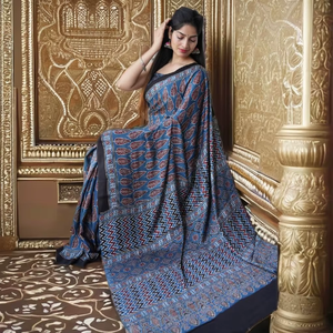 Sari de Seda Modal de Diseño con Aspecto Elegante para Venta al Por Mayor - Product Image 1