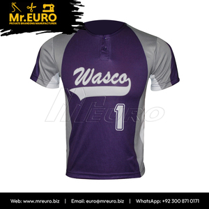 เสื้อเบสบอล Wasco แบบสั่งทำพิเศษ ทรงยูนิเซ็กซ์ แขนสั้น ระบายเหงื่อได้ดี ต้านเชื้อแบคทีเรีย คอวี ติดกระดุม ผลิตจากโพลีเอสเตอร์ สำหรับทีม - Product Image 3