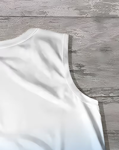 Men's Gradient Sleeveless Tank Top Set With Palm Tree Print White Blue Knitted Breathable Summer Casual Wear - Product Image 4