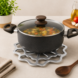 Salvamanteles Metálico con Diseño de Telaraña |   Protector de Mesa Resistente al Calor para Ollas Calientes |   Soporte Decorativo para Utensilios de Cocina, para la Encimera del Hogar - Product Image 4