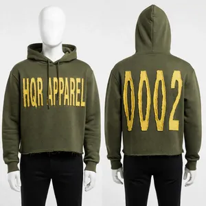 Custom Logo Heavyweight Vintage Acid Wash Regular Fit Men Distressed Streetwear Double Zipper Washed Fleece 100% Cotton <b>Hoodie</b> - Product Image 6