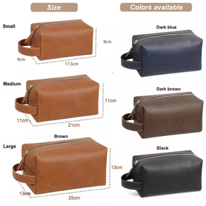 Luxury Leather Dopp Kit for Men High End Waterproof <b>Toiletry</b> Bag Large Capacity Cosmetics & Shaving <b>Storage</b>. - Product Image 5