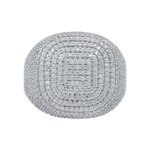 Customizable Hip Hop Cluster <b>Ring</b> <b>925</b> Sterling <b>Silver</b> Gold Rhodium Plating Prong Set Unisex Men's Women's Engagement/Party Gifts - Product Image 1