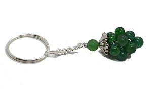 High Quality Crystal Keychain Stone Green jade grapes <b>key</b> Chine natural Stone bead Healing <b>Key</b> Holder Gift for Women <b>Key</b> Chains - Product Image 2