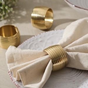 Brass Napkin Rings 4.5cm Width Glam Design Wedding <b>Table</b> Decoration Durable Ring Shape - Product Image 1