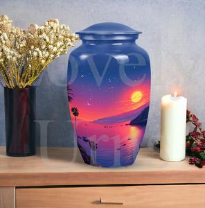 Urna Funeraria Azul Mediana para Cenizas Humanas, Urna Conmemorativa Decorativa, Recuerdo Funerario - Product Image 2