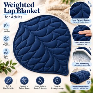 Navy <b>Blue</b> Weighted Lap <b>Blanket</b> for Adults | 5 lb Heavy Comfort <b>Throw</b> | 23x29 Inch Machine Washable <b>Blanket</b> | Glass Bead Filled - Product Image 6