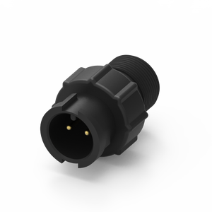 Connecteur industriel étanche IP67, taille 2 broches, contact en laiton, boîtier en nylon moulé avec câble - Product Image 1