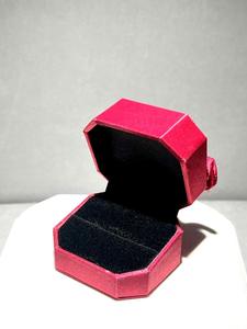 Caja de Joyería Rectangular con Anillo Individual, Superficie de Terciopelo Satinado y Estructura de Papel Impreso, 60x52x41mm, para el Día de San Valentín - Product Image 4