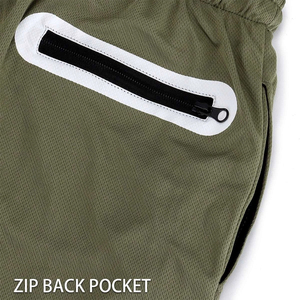High Quality Athletic Workout Gym Double <b>Layer</b> Short Breathable Quick Dry Short With Elastic Waste And Zipper Pocket - Product Image 3