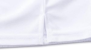 Maillot de sport léger en maille polyester blanche à manches courtes, col en V, à enfiler - Product Image 6