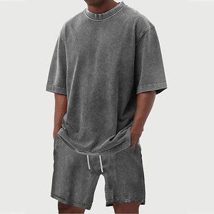 Men's T-Shirt <b>Set</b> New Arrival Breathable Lightweight Summer Casual Custom Size 100% Cotton <b>Knitted</b> Fabric Acid Wash Made - Product Image 6