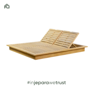 Chaise longue pliable moderne en teck massif, finition naturelle, pour la plage, le jardin, la villa et l'hôtel, qualité supérieure - Product Image 3