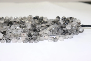 Black Rutile Faceted Heart Shape Beads 8mm Black Rutile Beads Rutile faceted Heart beads - Product Image 5