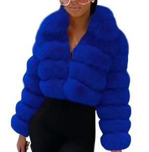 Vestes courtes en fausse fourrure Sharpa pour l'hiver, chaudes, avec fermeture éclair, grandes tailles, style crop top moelleux - Product Image 3