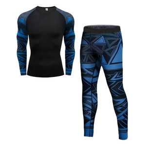 Conjunto Deportivo de Compresión Unisex para Invierno 2026, Estampado, Transpirable, 100% Poliéster, 2 Piezas, para Gimnasio, Entrenamiento, MMA - Product Image 1