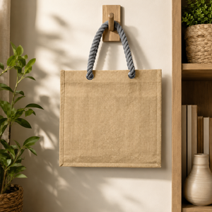 Luxury Natural Jute Tote Bag with Premium <b>Braided</b> Rope Handles Reusable Eco Friendly Shopping Beach Travel Gift Bag for Women - Product Image 4