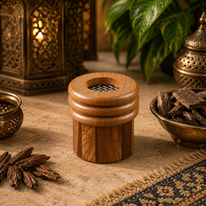 Brûleur à Bakhoor en Bois d'Acacia Finition Polie, Porte-Encens Arabe Moderne, Encensoir à Charbon Mabkhara, Décoration d'Intérieur, Cadeau Islamique pour le Ramadan - Product Image 4