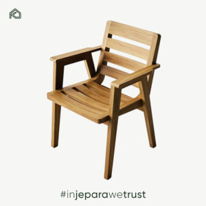 Silla de Comedor de Madera de Teca Indonesia Directo de Fábrica, con Reposabrazos, Tapicería de Lino, Diseño Minimalista Ecológico para Uso en Hoteles y Exteriores - Product Image 2