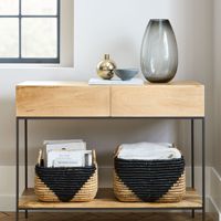 Panier de rangement rond en jacinthe d'eau, fait main, de luxe, durable, fournisseur en gros du Vietnam