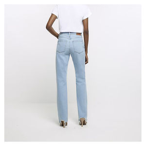 Jeans de Pierna Ancha para Mujer, Corte Recto Retro, Ajuste Regular, Jeans Anchos Sexys, Ropa Casual, Jeans Rotos para Mujer, Pantalones Transpirables OEM - Product Image 2