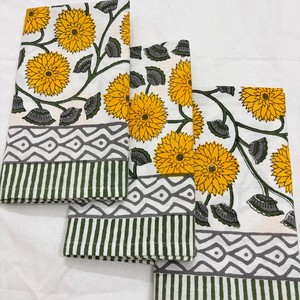 Serviette de table carrée imprimée à la main en gros, 100 % coton, faite à la main, vintage, biologique, pour mariage, personnalisable 16x16 - Product Image 4