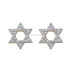 Magnifiques boucles d'oreilles clous géométriques en diamant de laboratoire, argent sterling 925, bijoux brillants et étincelants pour femmes - Product Image 6