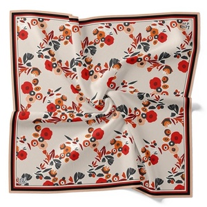 Vintage Floral Satin <b>Silk</b> <b>Scarf</b> for Women and Girls Perfect for Wearing as a Neck Scarfs Soft Pastel Pink Luxury Color Palette - Product Image 4