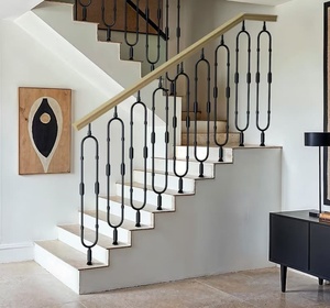 Barandilla de escalera de hierro forjado para montaje en pared; diseño simple, resistente al óxido y fácil de instalar, adecuada para cualquier estilo de diseño. - Product Image 2