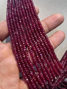 Vintage Natural <b>Ruby</b> 6-Strand Rondelle Beads <b>Necklace</b> Strand Chain Featuring Diamond Pearl IGI Certified Women's Hinduism Style - Product Image 3