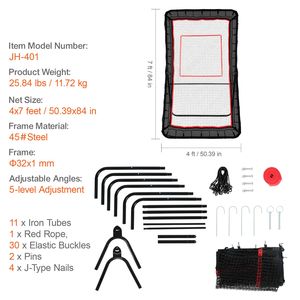 Rete di Rimbalzo per Lacrosse 4x7 Piedi, Rete da Allenamento per Pallavolo/Softball/Throwback, Ausilio per l'Allenamento di Ritorno della Palla - Product Image 4