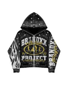 Sweat à capuche décontracté 100 % coton personnalisé pour homme, avec strass, en polaire, haute qualité, séchage rapide, écologique, fabriqué au Pakistan - Product Image 4