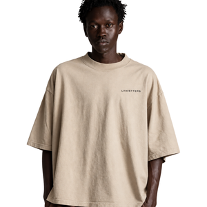 T-shirt Homme Oversize Col Rond Manches Courtes Évasées Épaules Tombantes Coupe Boxy Décontracté Streetwear Vente en Gros Personnalisé Coton Haut de Gamme - Product Image 1