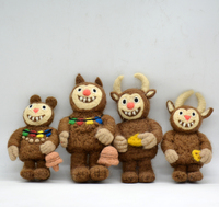 Feutre de laine mignon pour jouets Labubu |   Jouet artisanal doux pour enfants de 5 à 7 ans, crèche et cadeau en provenance du Népal
