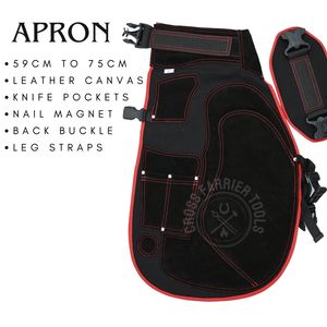 Équipement de fermeur avec coupe-crevasses, pince à retirer les sabots, tablier en cuir, marteau à clous, couteau à boucles, polissoir à sabots et sertisseuse - Product Image 3