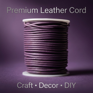 Heavy-Duty Violet Leather Cord 2mm Size | Strong <b>Flexible</b> Durable Leather String for Jewelry Making,<b>Beading</b>,Crafts & Accessories - Product Image 5