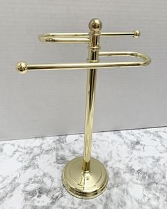 Luxury Bathroom Decoration Gold Plated Metal Towel Holder Classic Style Modern Home Accessories Brass Towel Stand Single Tier - Product Image 5