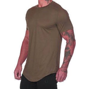 T-shirt décontracté à manches courtes en polyester et coton pour homme, respirant, col rond, coupe classique, personnalisable avec logo, vente en gros - Product Image 4