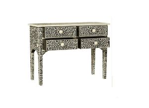 Luxury Wooden Bone Inlay <b>Console</b> <b>Table</b> With Decorative Drawers For Elegant Entryway And Interior Styling - Product Image 6