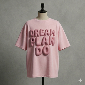 เสื้อยืดโอเวอร์ไซส์พิมพ์ลาย Dream Plan Do Puff แขนสั้น คอกลม สไตล์ลำลอง สตรีทแวร์ สำหรับผู้ชาย ผ้าฝ้ายเจอร์ซีย์ถัก 100% - Product Image 4
