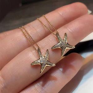 Collar con Colgante de Estrella Unisex Chapado en Oro Sólido de 18K, Diamantes de Corte Brillante, Certificado IGI, Estilo Minimalista para Uso Diario, 16.96g, ÁMBAR - Product Image 2