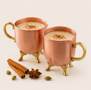 Handcrafted Pure Copper Moscow Mule <b>Mug</b> with Brass Handle and Elegant <b>Gold</b> Feet Eco-Friendly Luxury Food Safe Milk Pitcher - Product Image 4
